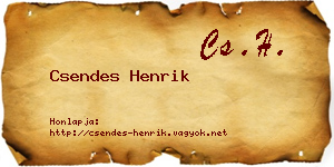 Csendes Henrik névjegykártya