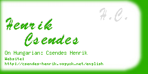 henrik csendes business card
